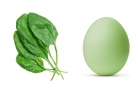 Крашеные яйца шпинатом (зеленые)