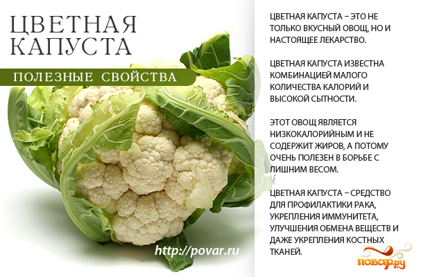Польза цветной капусты - чем полезна цветная капуста - Повар.ру