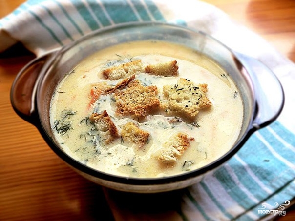 Рецепт Cырный суп с шампиньонами
